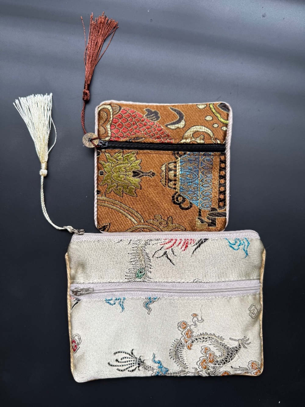 Silky Zip Pouches, Small Large